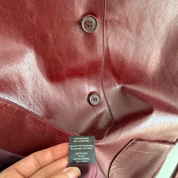 VINTAGE Rozae Nichols Maroon 100% Leather Jacket - SMALL - Picture 6 of 7